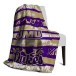 personalized james madison dukes floral stripes purple white blanket best selling