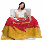 personalized kansas city chiefs grunge streaks red blanket latest model