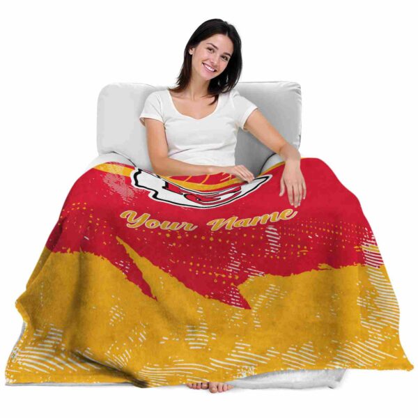 personalized kansas city chiefs grunge streaks red blanket latest model