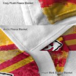 personalized kansas city chiefs grunge streaks red blanket premium grade