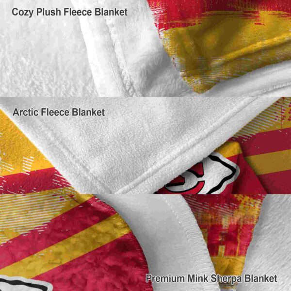 personalized kansas city chiefs grunge streaks red blanket premium grade
