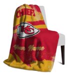 personalized kansas city chiefs grunge streaks red blanket top rated