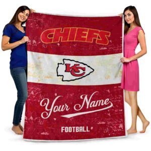 personalized kansas city chiefs grunge texture red white blanket fashion forward