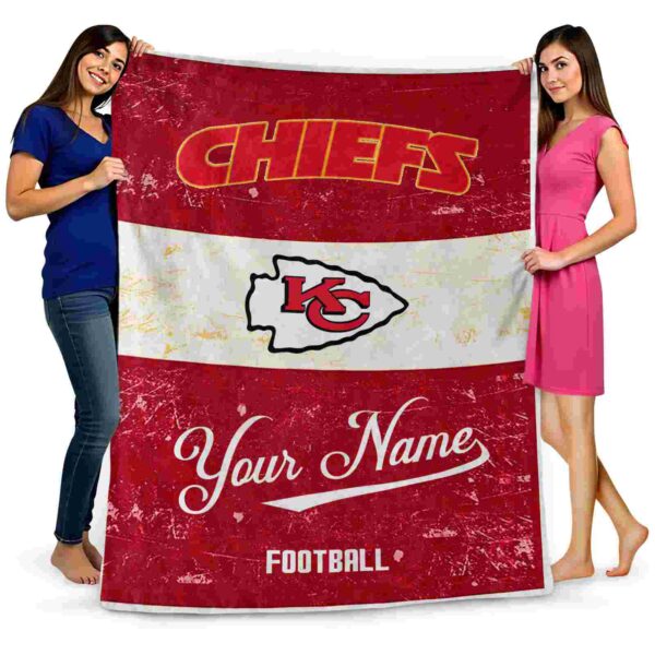 personalized kansas city chiefs grunge texture red white blanket fashion forward