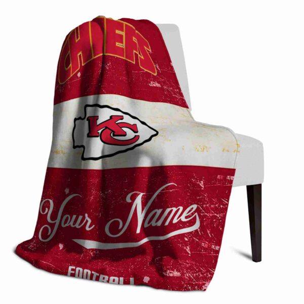personalized kansas city chiefs grunge texture red white blanket top rated