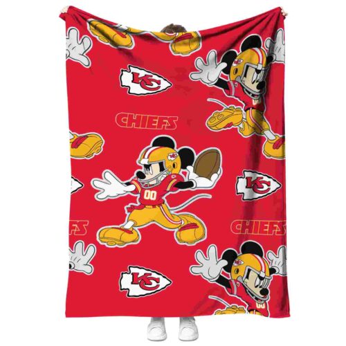 personalized kansas city chiefs mickey red blanket best selling