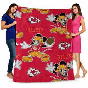 personalized kansas city chiefs mickey red blanket fashion forward