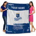 personalized kansas city royals paint strokes royal blue white blanket fashion forward