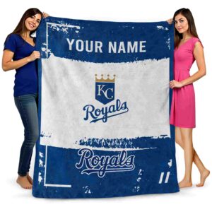personalized kansas city royals paint strokes royal blue white blanket fashion forward