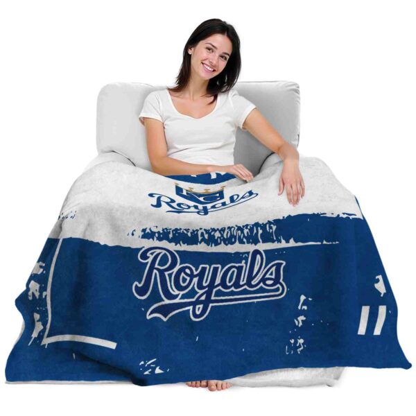 personalized kansas city royals paint strokes royal blue white blanket latest model