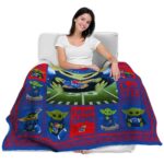 personalized kansas jayhawks baby yoda blue blanket latest model