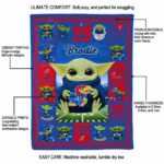 personalized kansas jayhawks baby yoda blue blanket new arrival