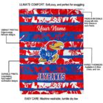 personalized kansas jayhawks floral stripes blue white blanket new arrival
