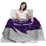 personalized kansas state wildcats grunge streaks purple blanket best selling