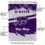 personalized kansas state wildcats grunge streaks purple blanket best selling