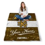 personalized kennesaw state owls grunge texture gold white blanket best selling
