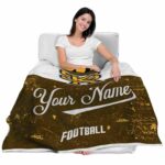 personalized kennesaw state owls grunge texture gold white blanket best selling