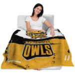 personalized kennesaw state owls paint strokes gold white blanket best selling
