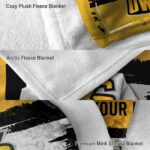 personalized kennesaw state owls paint strokes gold white blanket best selling