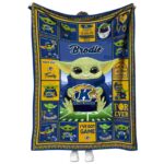 personalized kent state golden flashes baby yoda navy blue blanket best selling