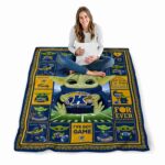personalized kent state golden flashes baby yoda navy blue blanket best selling