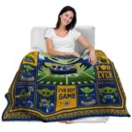 personalized kent state golden flashes baby yoda navy blue blanket best selling