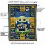 personalized kent state golden flashes baby yoda navy blue blanket best selling