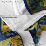 personalized kent state golden flashes baby yoda navy blue blanket best selling