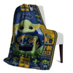 personalized kent state golden flashes baby yoda navy blue blanket best selling