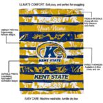 personalized kent state golden flashes floral stripes navy blue white blanket best selling