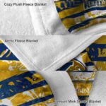 personalized kent state golden flashes floral stripes navy blue white blanket best selling