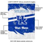 personalized kentucky wildcats grunge streaks blue blanket new arrival