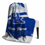 personalized kentucky wildcats grunge streaks blue blanket top rated