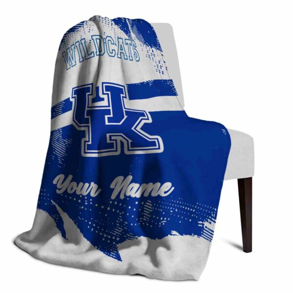 personalized kentucky wildcats grunge streaks blue blanket top rated