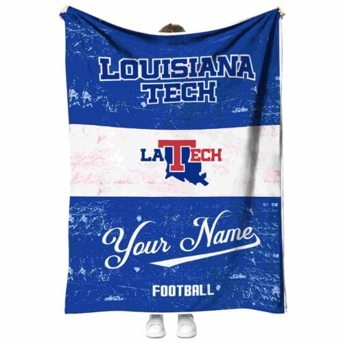 personalized la tech grunge texture blue white blanket best selling