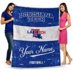 personalized la tech grunge texture blue white blanket best selling