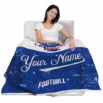 personalized la tech grunge texture blue white blanket best selling