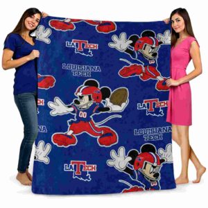 personalized la tech mickey blue blanket fashion forward