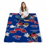 personalized la tech mickey blue blanket best selling