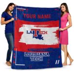 personalized la tech paint strokes blue white blanket best selling