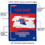 personalized la tech paint strokes blue white blanket best selling