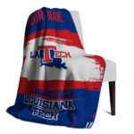 personalized la tech paint strokes blue white blanket best selling