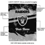 personalized las vegas raiders grunge streaks black blanket best selling