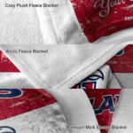 personalized liberty flames grunge texture red white blanket best selling