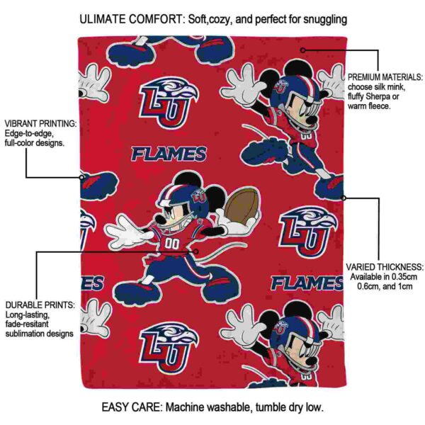 personalized liberty flames mickey red blanket new arrival