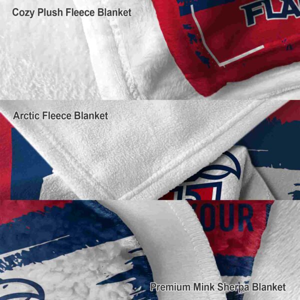 personalized liberty flames paint strokes red white blanket premium grade