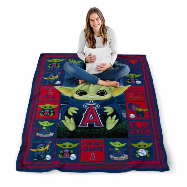 personalized los angeles angels baby yoda blue blanket high quality