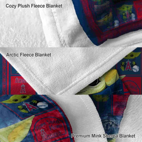 personalized los angeles angels baby yoda blue blanket premium grade