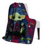 personalized los angeles angels baby yoda blue blanket top rated