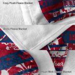 personalized los angeles angels floral stripes blue white blanket premium grade